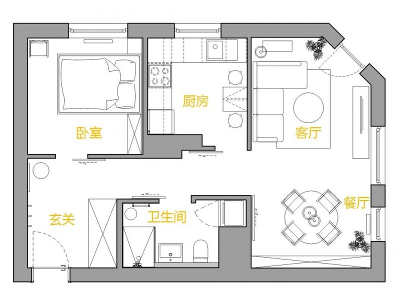 45北歐風格公寓裝修效果圖